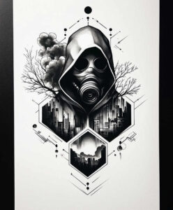ornamented-mask – tattoo design ideas free ai generated – realism-refined-highlights – for-lower-thigh – Gallery: masks-inkby-ai