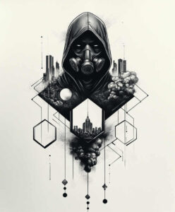 symbolic-mask – tattoo design ideas free ai generated – realism-transparent-layer – for-palm – Gallery: masks-inkby-ai