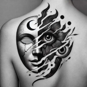 masks tattoo design ideas soft-focus artistic detail represents resilience