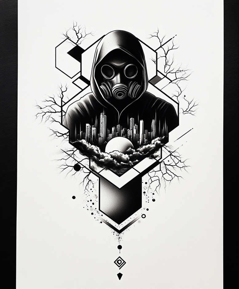 masks tattoo design ideas fisheye dramatic represents strength