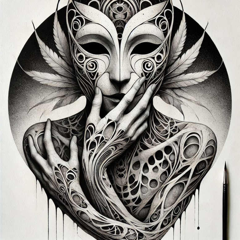 masks tattoo design ideas rich shading expressive embodying courage