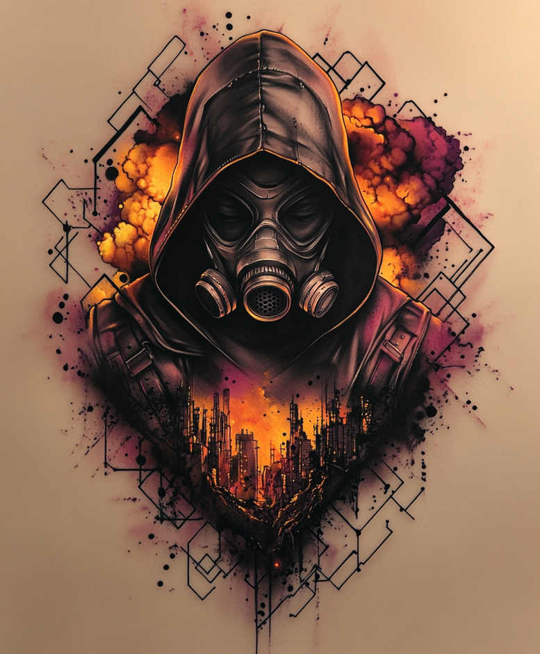 masks tattoo design ideas Realism photographic quality expressive eyes strength and power
