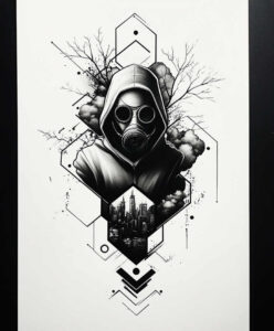 masks tattoo design ideas Realism anatomical accuracy mythical for lower leg