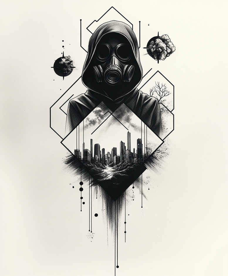 masks tattoo design ideas naturalistic shadow play for full back