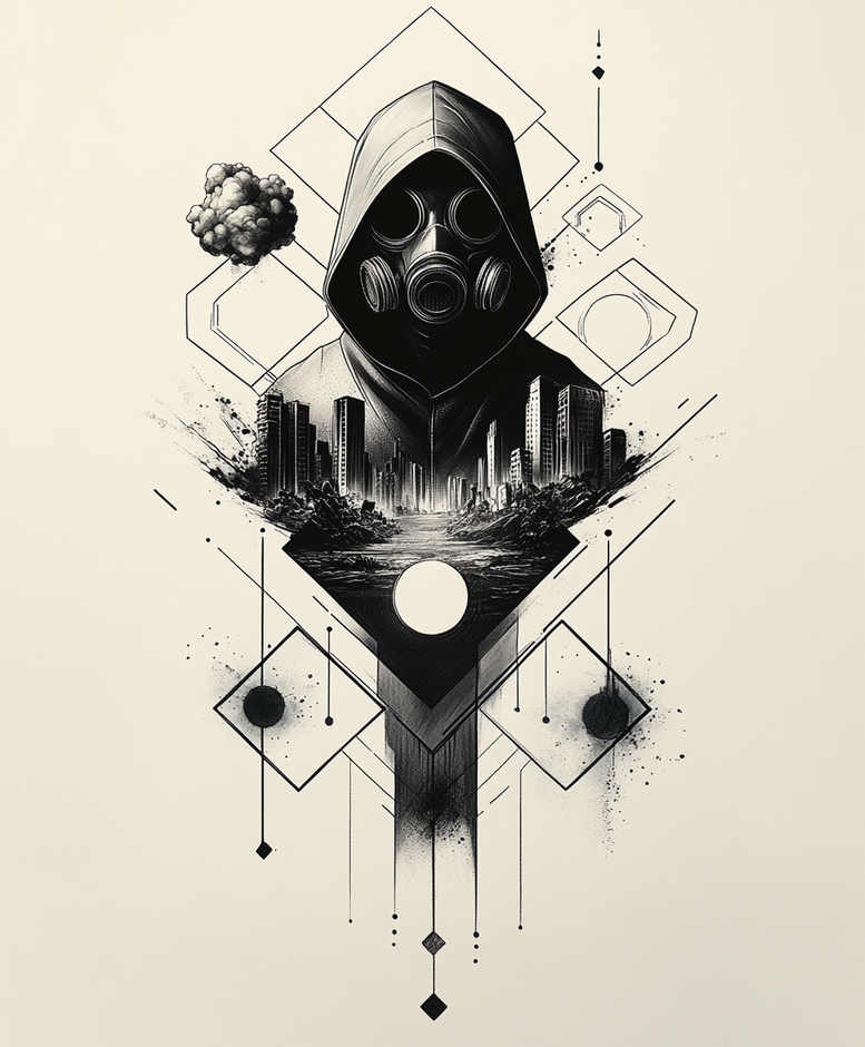 masks tattoo design ideas sharp contrast theatrical design for thigh