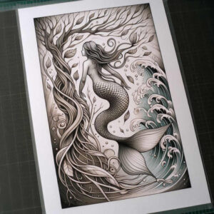 mermaids tattoo design ideas Realism micro detail beauty for nape