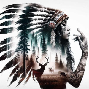 native-feather-pattern-tattoo-neotraditional-enhanced-shading-for-back-of-neck – tattoo design ideas free ai generated – Gallery: native-american-women-inkby-ai