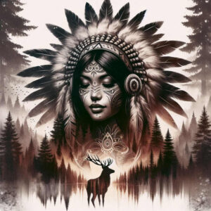 indigenous-american-tattoo-surrealism-vivid-hallucination-for-lower-leg – tattoo design ideas free ai generated – Gallery: native-american-women-inkby-ai