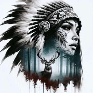 native-amulet-tattoo-surrealism-otherworldly-for-behind-ear – tattoo design ideas free ai generated – Gallery: native-american-women-inkby-ai