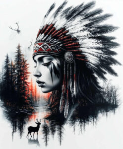 native-spiritual-tattoo-surrealism-subconscious-themes-for-behind-ear – tattoo design ideas free ai generated – Gallery: native-american-women-inkby-ai