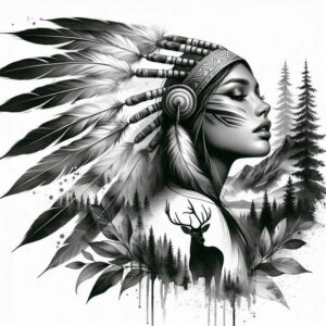 native-feather-pattern-tattoo-realism-contour-shading-for-side-torso – tattoo design ideas free ai generated – Gallery: native-american-women-inkby-ai