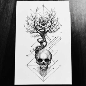 organic-lines – tattoo design ideas free ai generated – complex-design – for-fingers – Gallery: nature-and-geometry-inkby-ai