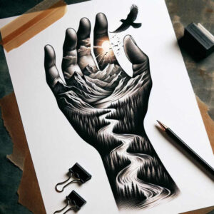 flora-tattoo – tattoo design ideas free ai generated – surrealism-ethereal-glow – for-sternum – Gallery: nature-inkby-ai