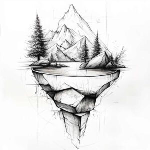 river-tattoo – tattoo design ideas free ai generated – realism-refined-lines – for-chest – Gallery: nature-inkby-ai