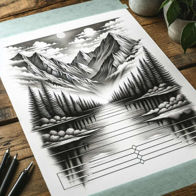 nature tattoo design ideas Surrealism transcendent forest for nape