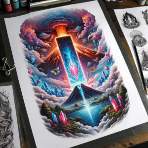 nature tattoo design ideas razor-sharp realistic for lower back