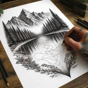 vegetation-tattoo – tattoo design ideas free ai generated – realism-moist-gloss – for-forearm – Gallery: nature-inkby-ai