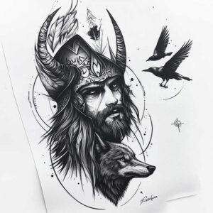 strength-and-courage-tattoo-nightmare-neotraditional-smooth-gradients – tattoo design ideas free ai generated – Gallery: odin-inkby-ai