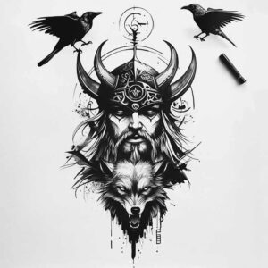 odin-helmet-tattoo-disturbing-realism-surface-complexity – tattoo design ideas free ai generated – Gallery: odin-inkby-ai