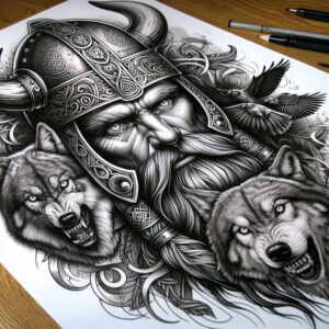 odin-shield-tattoo-macabre-neotraditional-rich-shading – tattoo design ideas free ai generated – Gallery: odin-inkby-ai