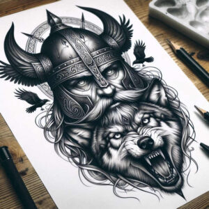 war-and-wisdom-tattoo-foreboding-neotraditional-solid-fill – tattoo design ideas free ai generated – Gallery: odin-inkby-ai