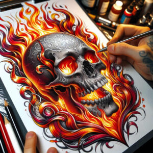 strong-outlines – tattoo design ideas free ai generated – fine-dot – for-lower-thigh – Gallery: old-school-neo-traditional-inkby-ai