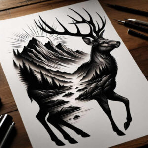 animals-with-expression – tattoo design ideas free ai generated – surrealism-unreal-light – for-back-shoulder – Gallery: other-animals-inkby-ai
