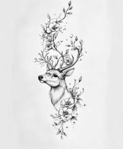 animals-with-shading – tattoo design ideas free ai generated – neotraditional-sharp-contrast – for-behind-ear – Gallery: other-animals-inkby-ai