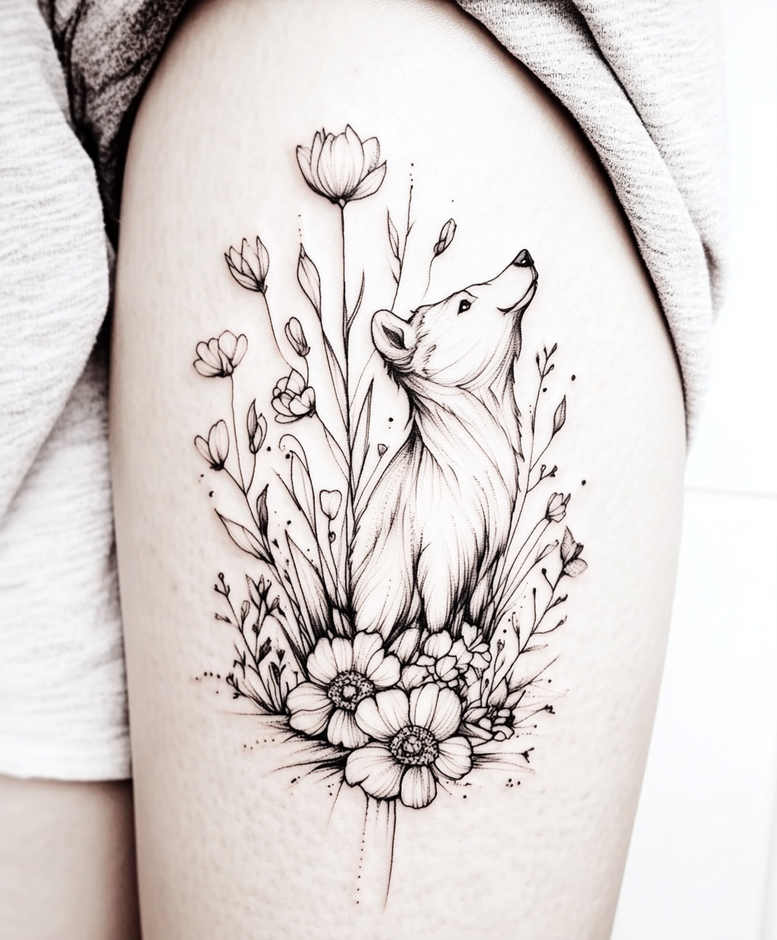 mystical-animals – tattoo design ideas free ai generated – realism-ultra-detailed – for-lower-back – Gallery: other-animals-inkby-ai