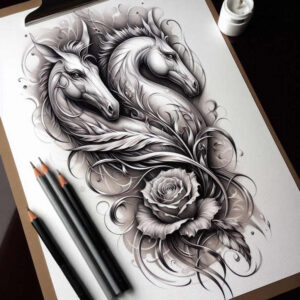 other-animals tattoo design ideas clean fill artistic determination and power