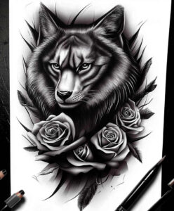 other-animals tattoo design ideas Surrealism fluid forms dynamic poses for hip