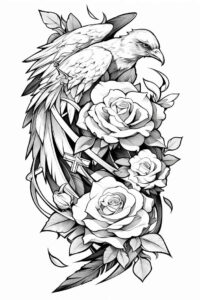 energy-bird-tattoo – tattoo design ideas free ai generated – realism-natural-contours – for-back-of-neck – Gallery: other-birds-inkby-ai