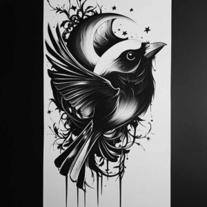 inspirational-bird-tattoo – tattoo design ideas free ai generated – surrealism-phantasmagoria – for-triceps – Gallery: other-birds-inkby-ai