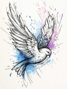 life-symbol-bird-tattoo – tattoo design ideas free ai generated – neotraditional-enhanced-shading – for-upper-chest – Gallery: other-birds-inkby-ai