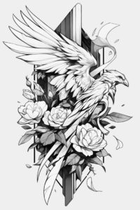 natural-look-bird-tattoo – tattoo design ideas free ai generated – neotraditional-bold-highlights – for-upper-arm – Gallery: other-birds-inkby-ai