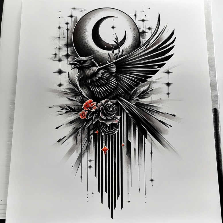 other-birds tattoo design ideas illustrative style bird spirit symbol of determination