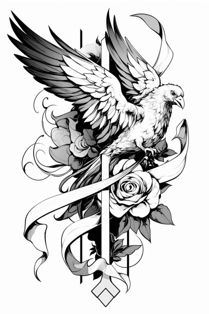 other-birds tattoo design ideas real-life shading expressive for ribs