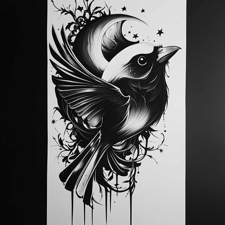 other-birds tattoo design ideas Neotraditional balanced tones feathers symbolising perseverance