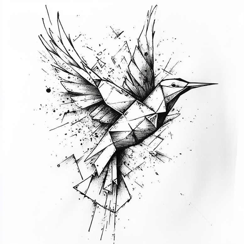 other-birds tattoo design ideas Realism skin texture flight for lower back