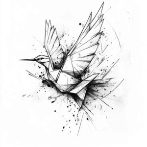 other-birds tattoo design ideas Surrealism mystical flight motion for sternum