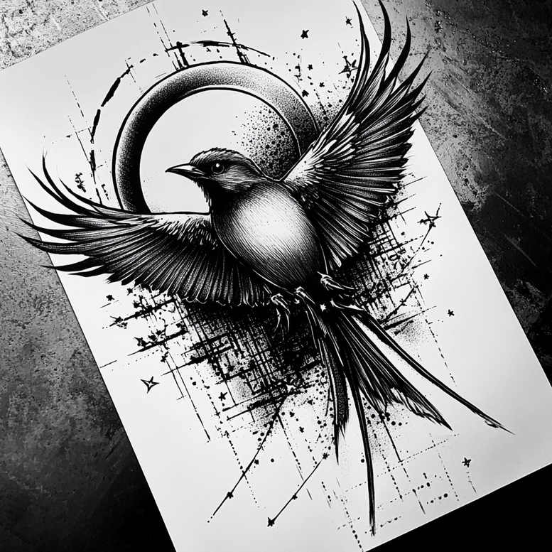 other-birds tattoo design ideas Realism perfect proportions graceful for behind ear