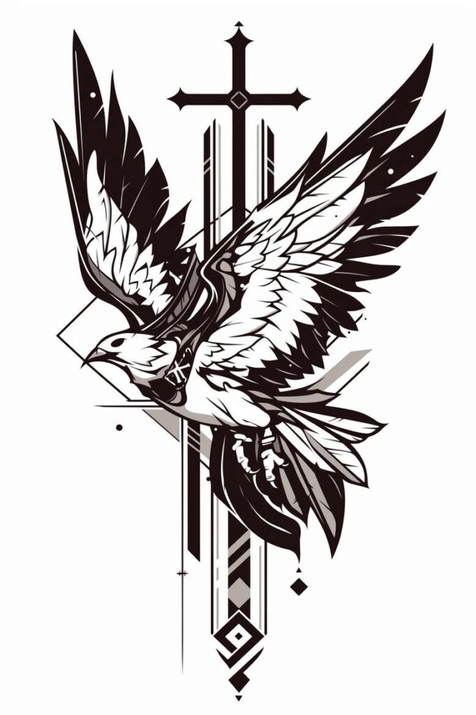 other-birds tattoo design ideas strong outlines natural curves for shin