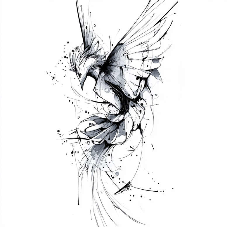 other-birds tattoo design ideas bold color blocks symbolic for lower arm
