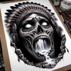 dark-art-tattoo – tattoo design ideas free ai generated – neotraditional-layered-fill – for-inner-arm – Gallery: other-dark-inkby-ai