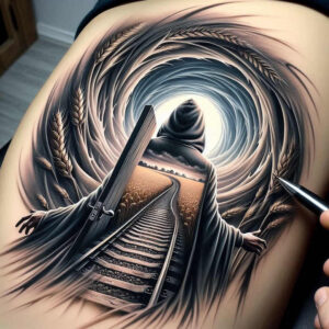 dark-aura-tattoo – tattoo design ideas free ai generated – realism-lifelike-eyes – for-neck – Gallery: other-dark-inkby-ai