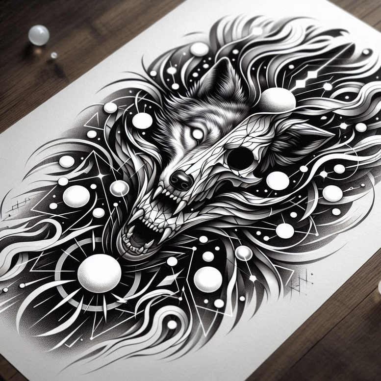 dark-background-tattoo – tattoo design ideas free ai generated – surrealism-psychological-depth – for-upper-chest – Gallery: other-dark-inkby-ai
