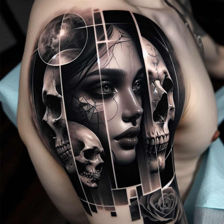 dark-detail-tattoo – tattoo design ideas free ai generated – neotraditional-strong-contrast – for-lower-leg – Gallery: other-dark-inkby-ai