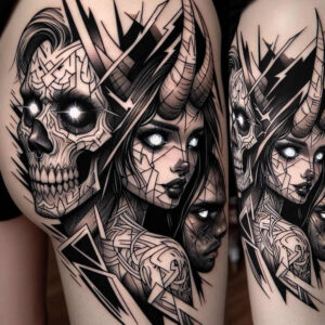 dark-detail-tattoo – tattoo design ideas free ai generated – surrealism-bizarre – for-sternum – Gallery: other-dark-inkby-ai