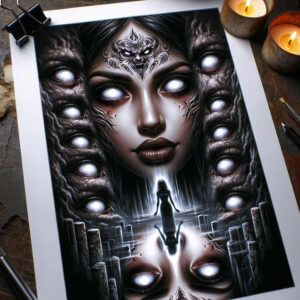 dark-dream-tattoo – tattoo design ideas free ai generated – realism-detail-accuracy – for-lower-thigh – Gallery: other-dark-inkby-ai