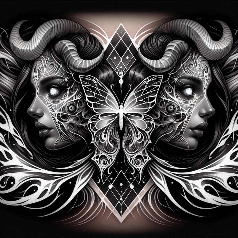 dark-effect-tattoo – tattoo design ideas free ai generated – neotraditional-crisp-lines – for-full-back – Gallery: other-dark-inkby-ai